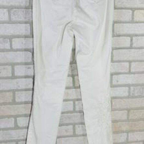 Anthropologie Relaxed Embroidered White Chino Pants Size 26 - Picture 5 of 8